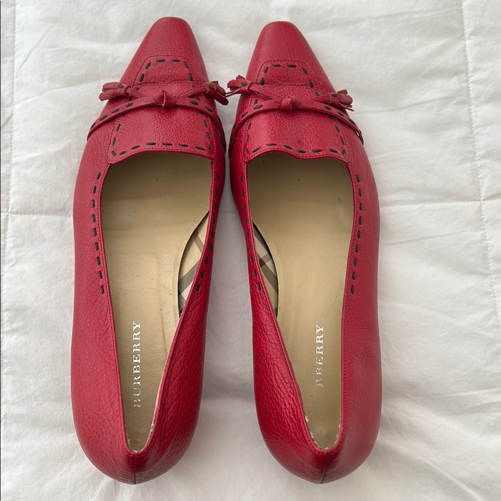 Burberry Women's Red Leather Loafers